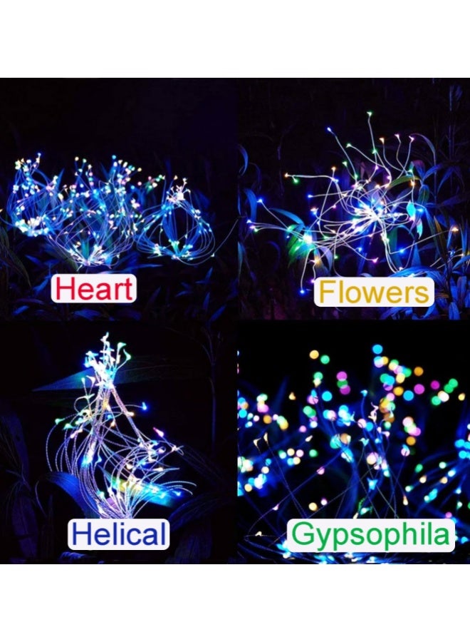 2 Pack,120 LED Copper Wire Starburst String Light Battery Operated, 8 Modes sparkling Lights with Remote, Valentines Day Decorations Hanging Lights for Party Patio (Battery, Colored Light) - Image 2